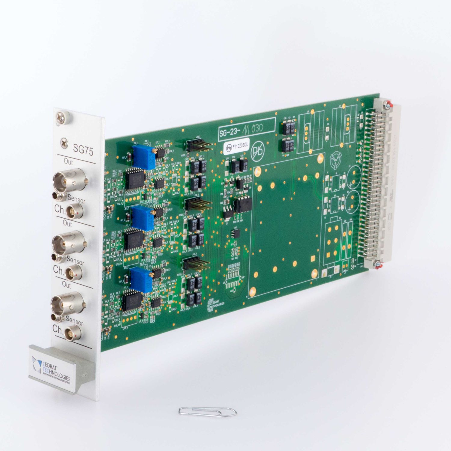 Strain gauge signal conditioning card SG75 CEDRAT TECHNOLOGIES