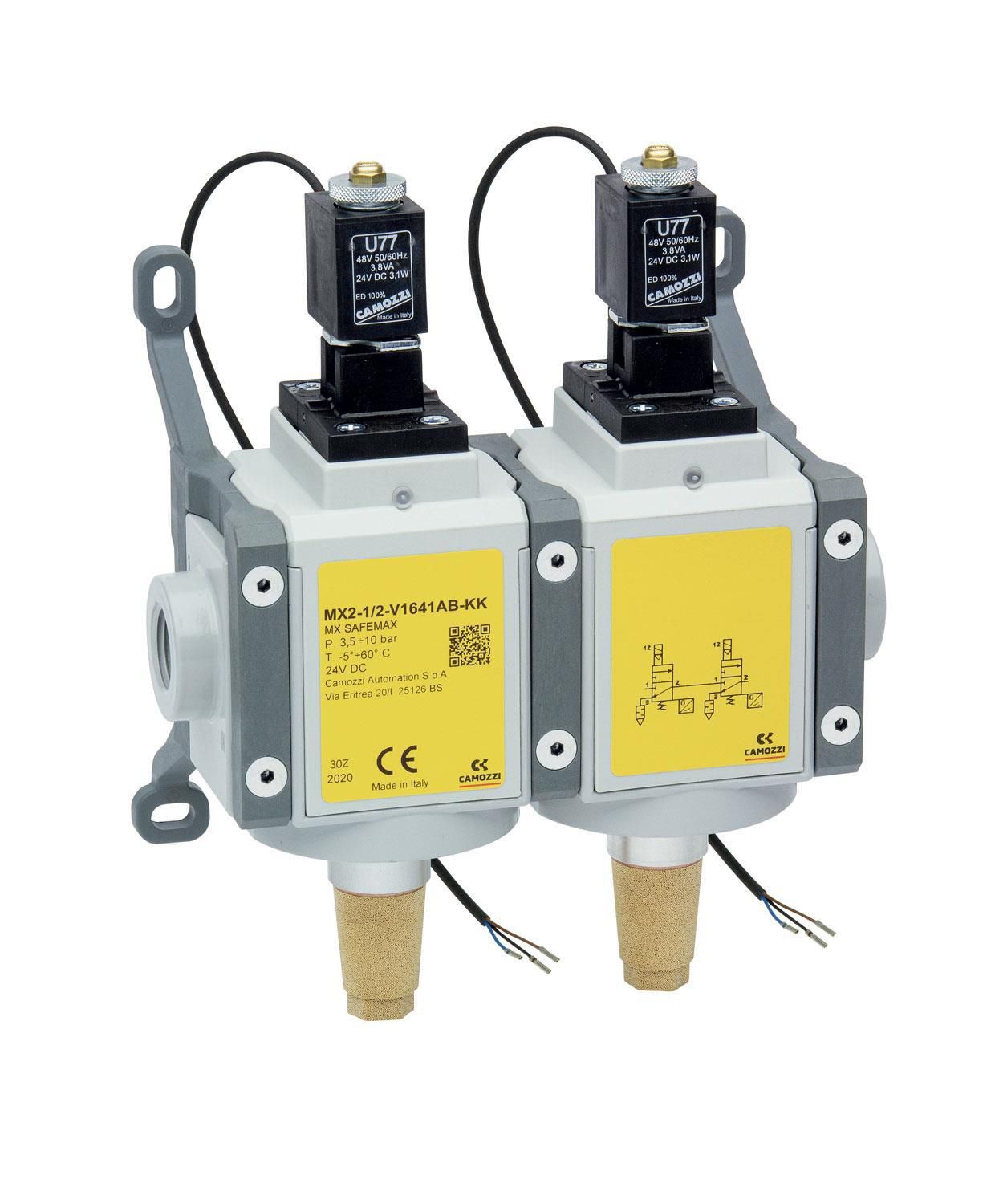 Compressed air safety valve MX SAFEMAX CAMOZZI AUTOMATION