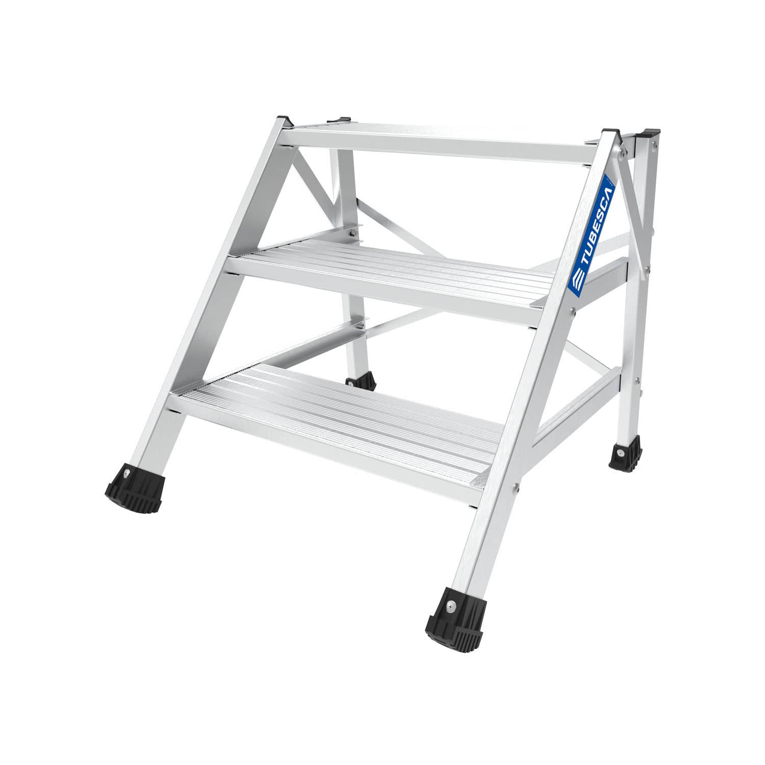 Pedestalmount step ladder STEPIUM TUBESCA aluminum