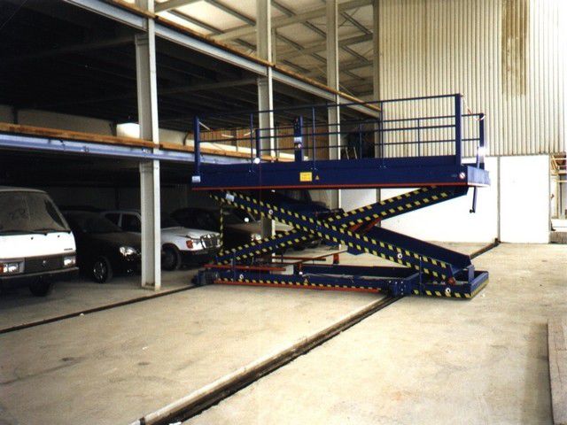 Scissor Lift Table Electric Stationary Rail Mounted