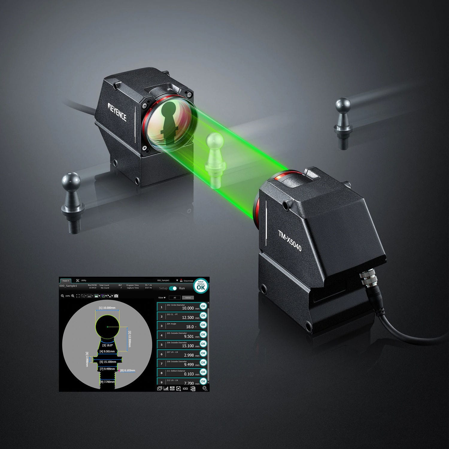 Optical measurement system TMX5000 series KEYENCE distance / for