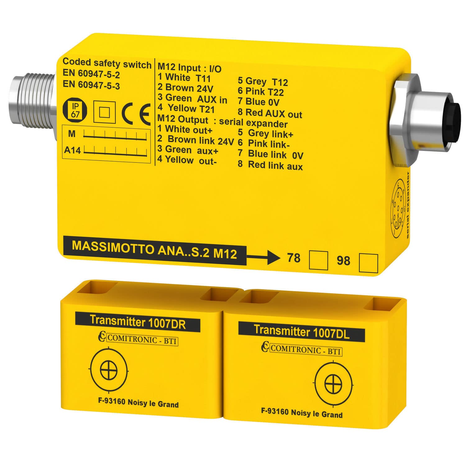 Safety switch MASSIMOTTO ANA series COMITRONIC BTI singlepole