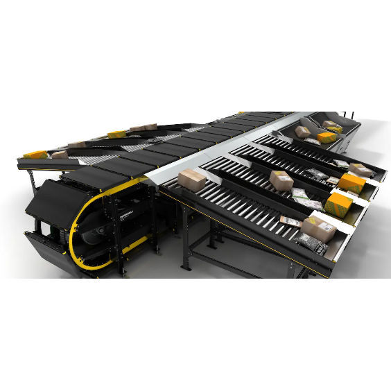 Crossbelt sorter MXVs Interroll bag / box / for boxes