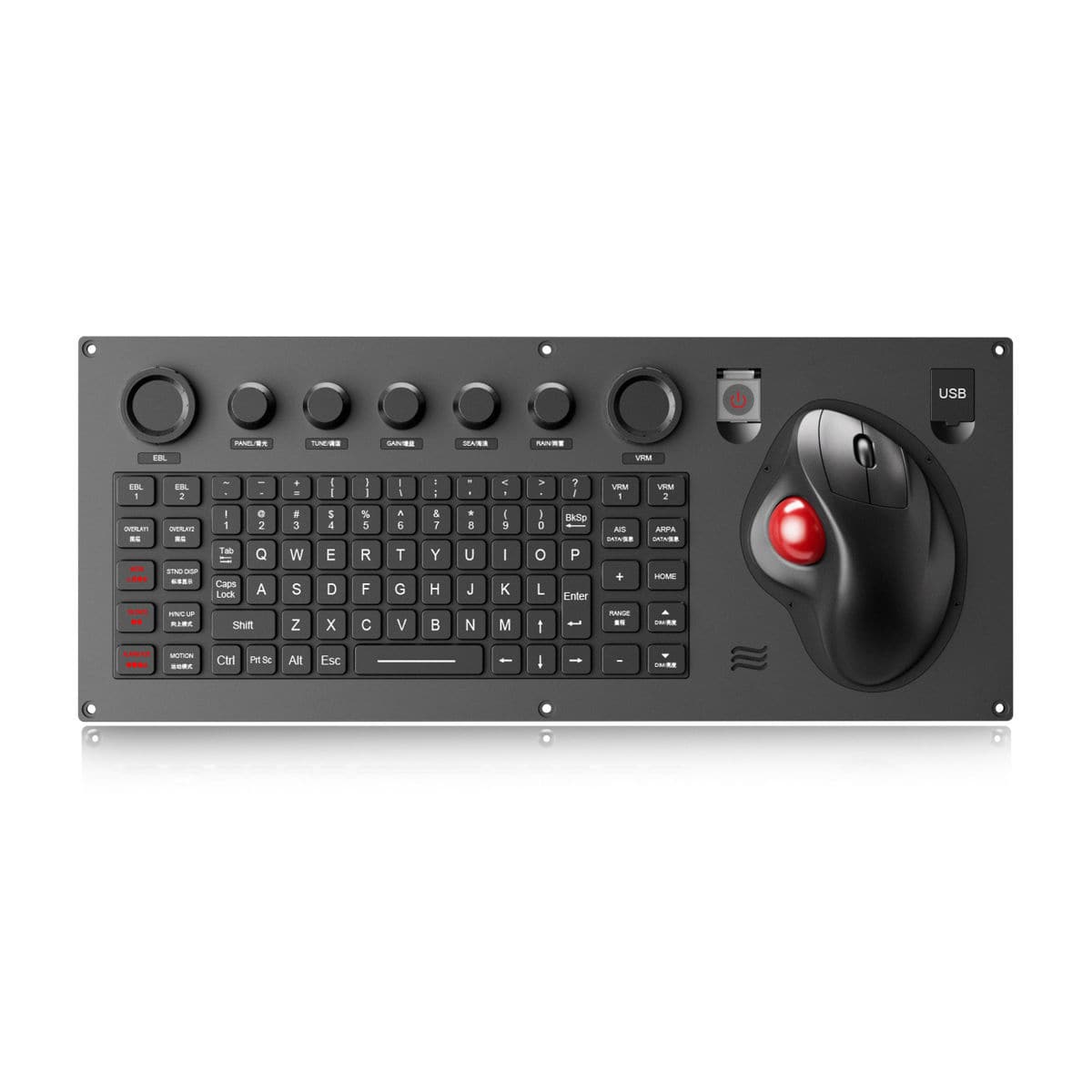 Panel-mount keyboard - K-TEK-M450-OTB-RS-BL-KC-NV-EMC - Key Technology ...