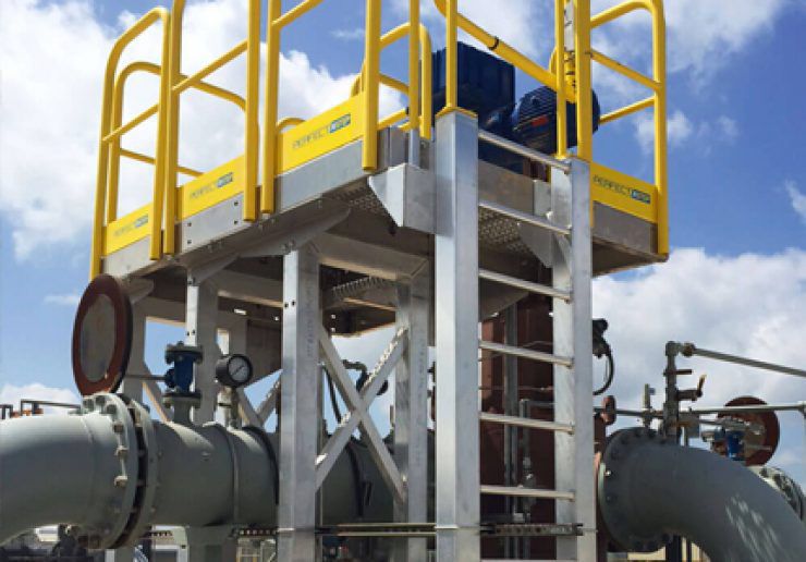 Aluminum ladder - Safe Rack - platform / with safety cage