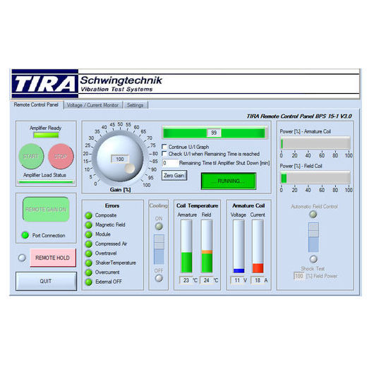 Vibration test software - TIRA GmbH - interface / monitoring / control