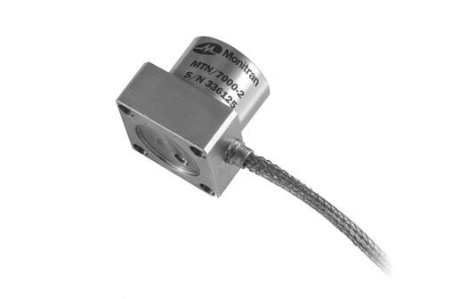 Acelerómetro triaxial piezoresistivo Monitran MTN/7020Q strain-gauge DC con base Quickfit