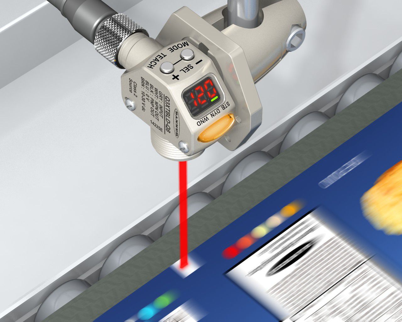 Laser Contrast Sensor With Background Suppression Rectangular