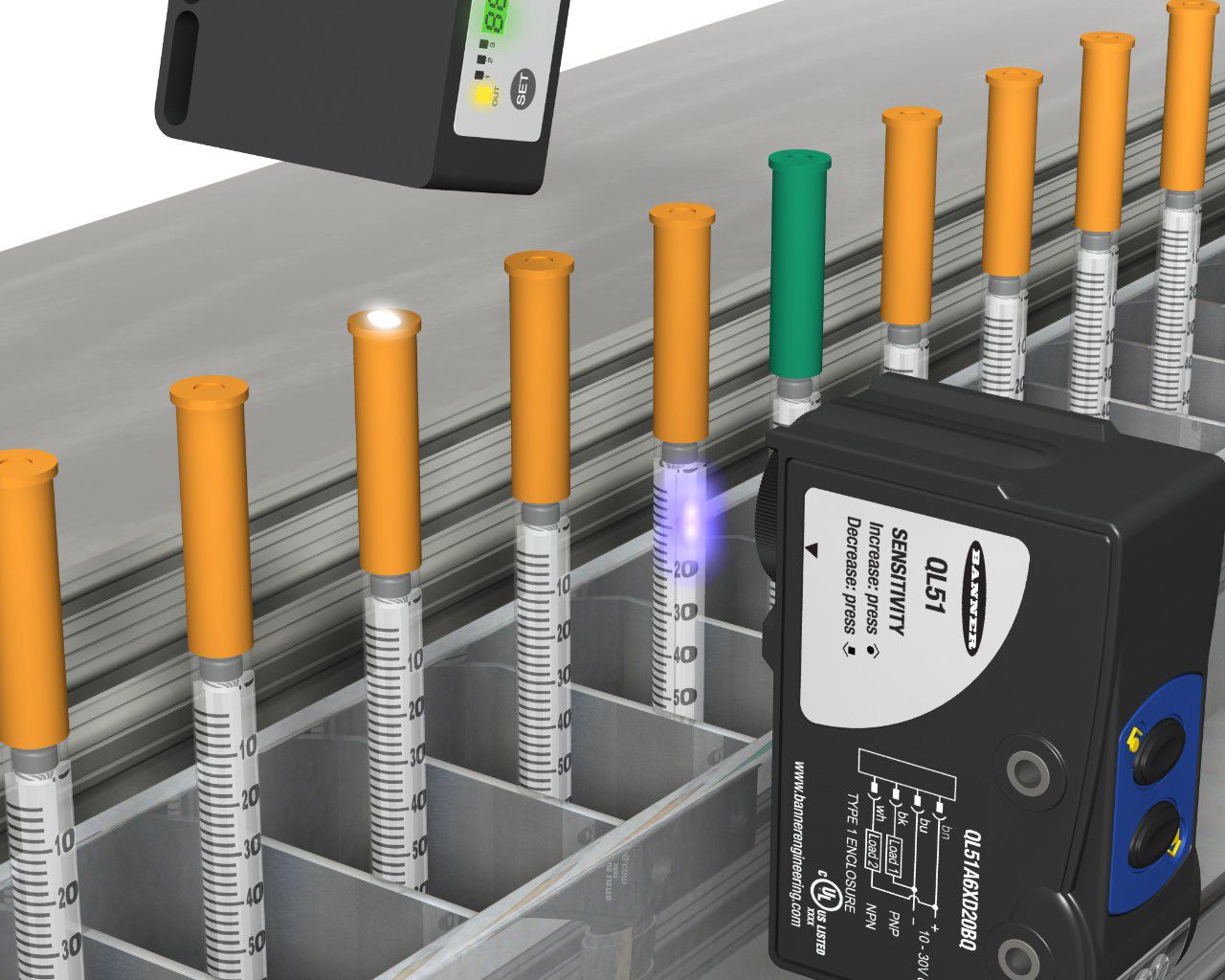 Rectangular Contrast Sensor Compact Ip67 Ql56 Series