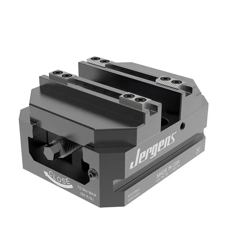Self centering vise 5CV1304 series Jergens Inc. 5 axis machine tool low profile 5 axis
