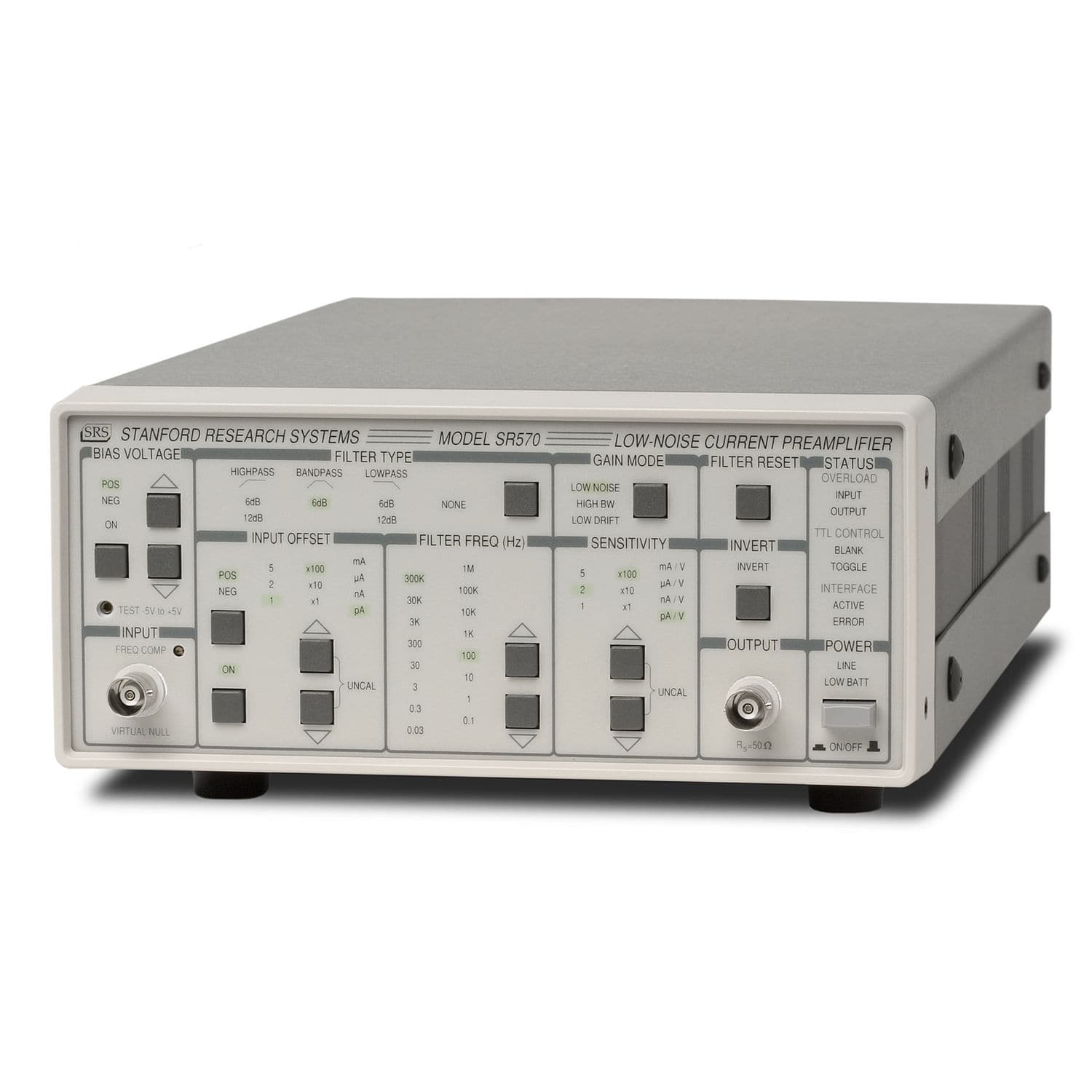 Current preamplifier SR570 Stanford Research Systems benchtop
