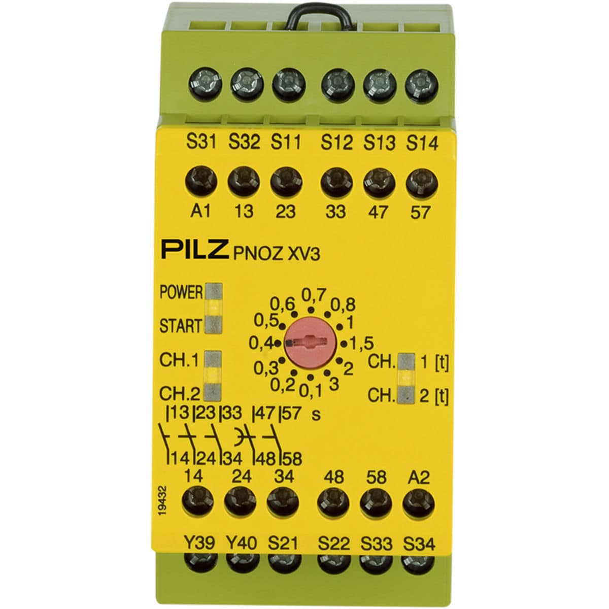 Panel mount Safety Relay PNOZ XV3 PILZ Dual channel Single 