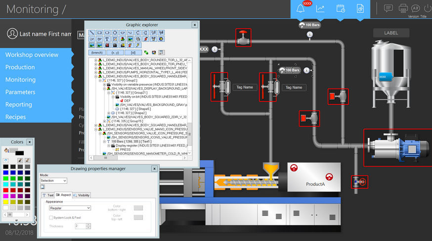 Interface software - HMI - ARC Informatique - design / HMI / graphic