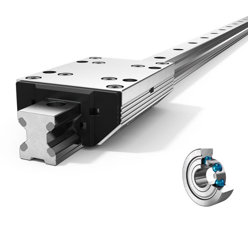 Roller linear guide FDB series FRANKE aluminum / adjustable