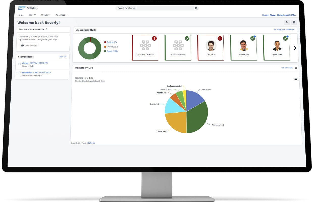 Management software Fieldglass SAP tracking / process / cloud