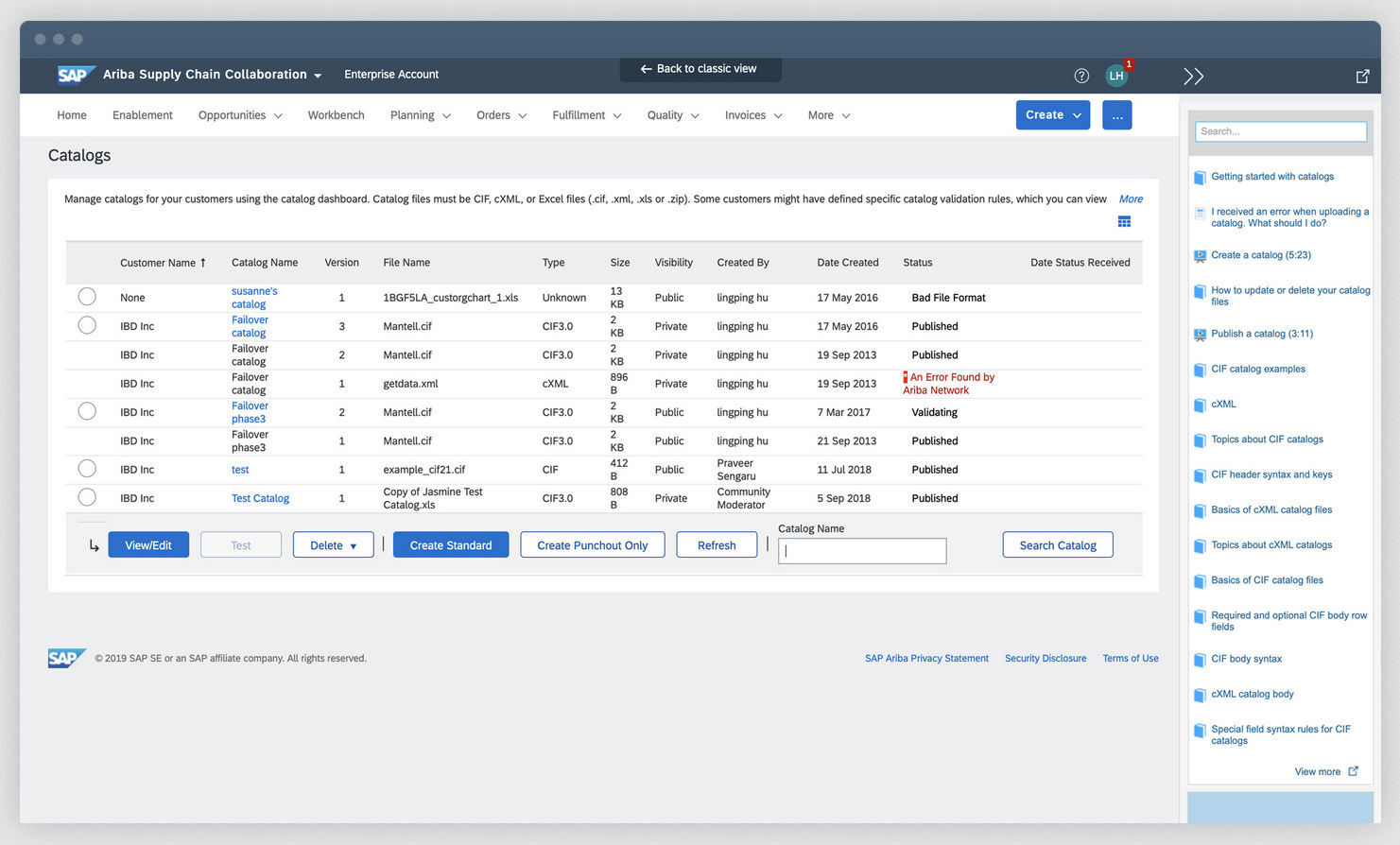 Management software - Ariba Catalog - SAP - monitoring / dashboard