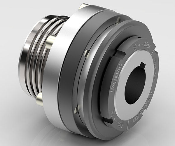 Torque limiter with bellows coupling ECUH ENEMAC friction / compact / safety