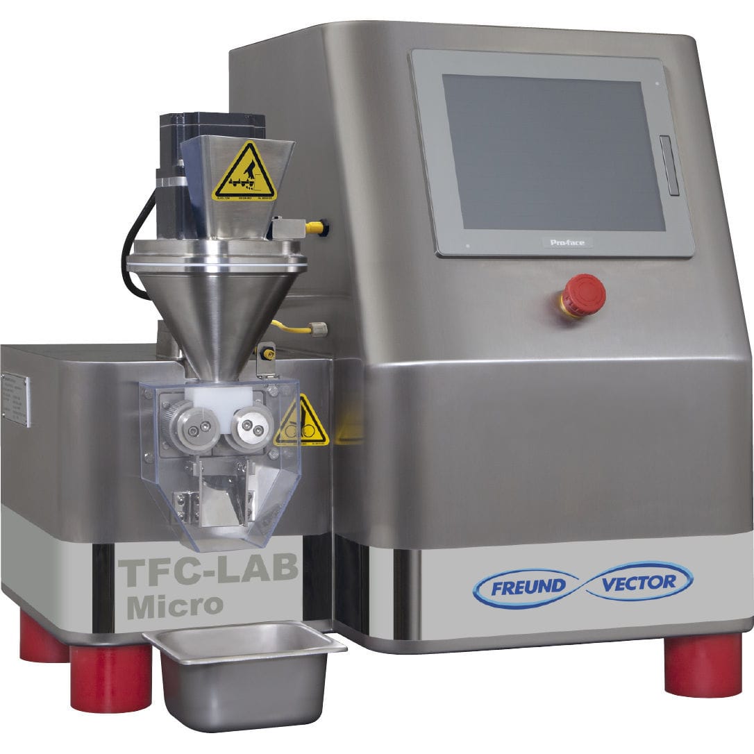 Hydraulic roller compactor TFCLAB Micro Vector Corporation granulation