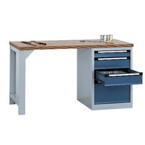 Wooden workbench / with drawer / for heavy...