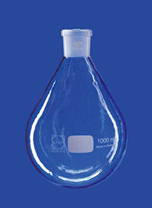 Kjeldahl flask / borosilicate glass / with PUR coating