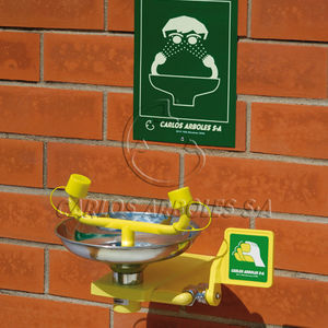 wall-mounted eyewash station