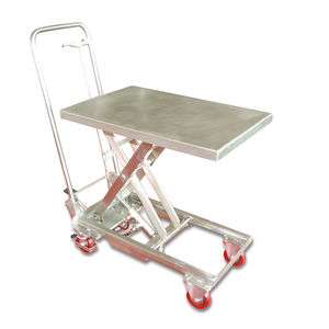 scissor lift table / foot-operated / mobile