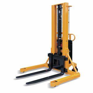 semi-electric stacker truck / walk-behind / straddle