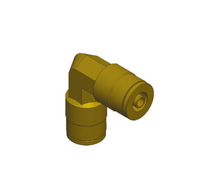 push-in fitting / 90° angle / pneumatic / brass