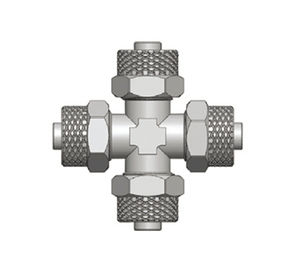 quick coupling / cross / for compressed air / nickel-plated brass