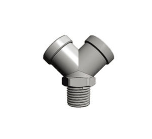 threaded fitting / Y / pneumatic / nickel-plated brass