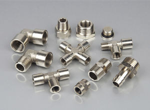 round plug / male / nickel-plated brass / O-ring
