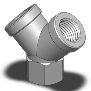 pneumatic fitting / threaded / Y / nickel-plated brass
