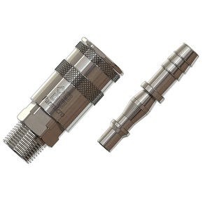quick coupling / pneumatic / threaded / straight