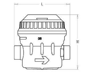 positive displacement flow meter / rotary piston / for water / compact