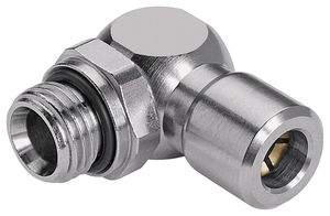 screw-in fitting / right-angle / nickel-plated brass / with O-ring