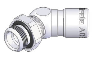 pneumatic fitting / screw-in / 45° angle / swivel
