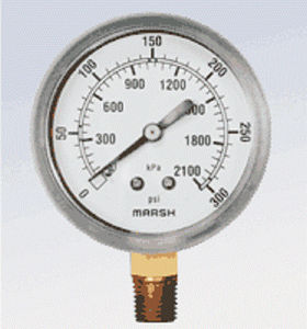 dial pressure gauge / Bourdon tube / process / threaded