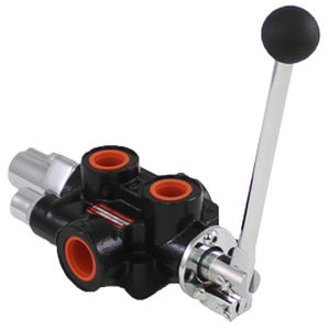 spool hydraulic directional control valve / lever-operated / 4-way / compact