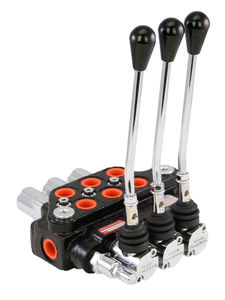 spool hydraulic directional control valve / lever-operated / 4-way / monobloc