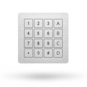 16-key keypad / panel-mount / metal / vandal-proof