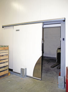 sliding doors / stainless steel / aluminum / indoor