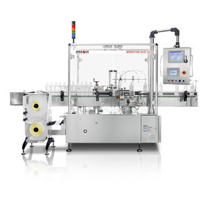automatic labelling machine / for self-adhesive labels / for bottles / linear array