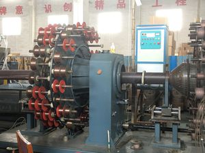 steel-reinforced pipe extrusion line / for tubes / for HDPE / for PE