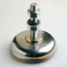 machine foot / zinc-coated steel / anti-vibration / threaded