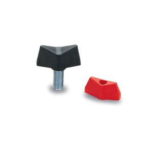 threaded knob / butterfly / steel / in plastic