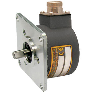miniature rotary encoder / incremental / solid-shaft / with square flange