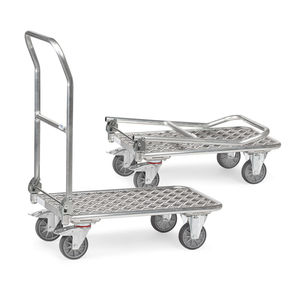 transport cart / aluminum / platform / with swivel casters