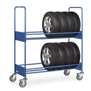 storage cart / steel / 2 levels / with swivel casters
