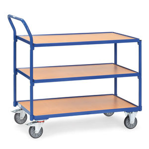 service cart / steel / 3 levels / with swivel casters
