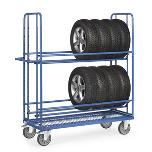 sorting cart / steel / 2 levels / with swivel casters